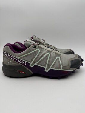 Salomon Speedcross 4 Trail Running Shoes Size 9.5 Grey Purple